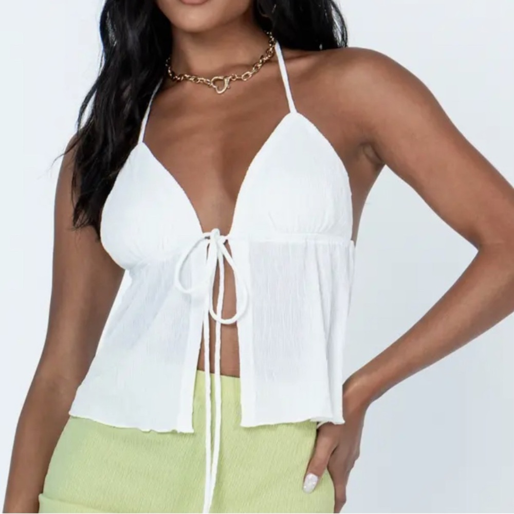 Princess Polly Chantria Split Tie Front Halter Top